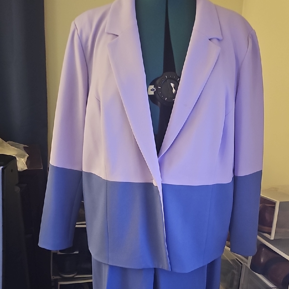 Two-Tone Purple and Light Purple Blazer